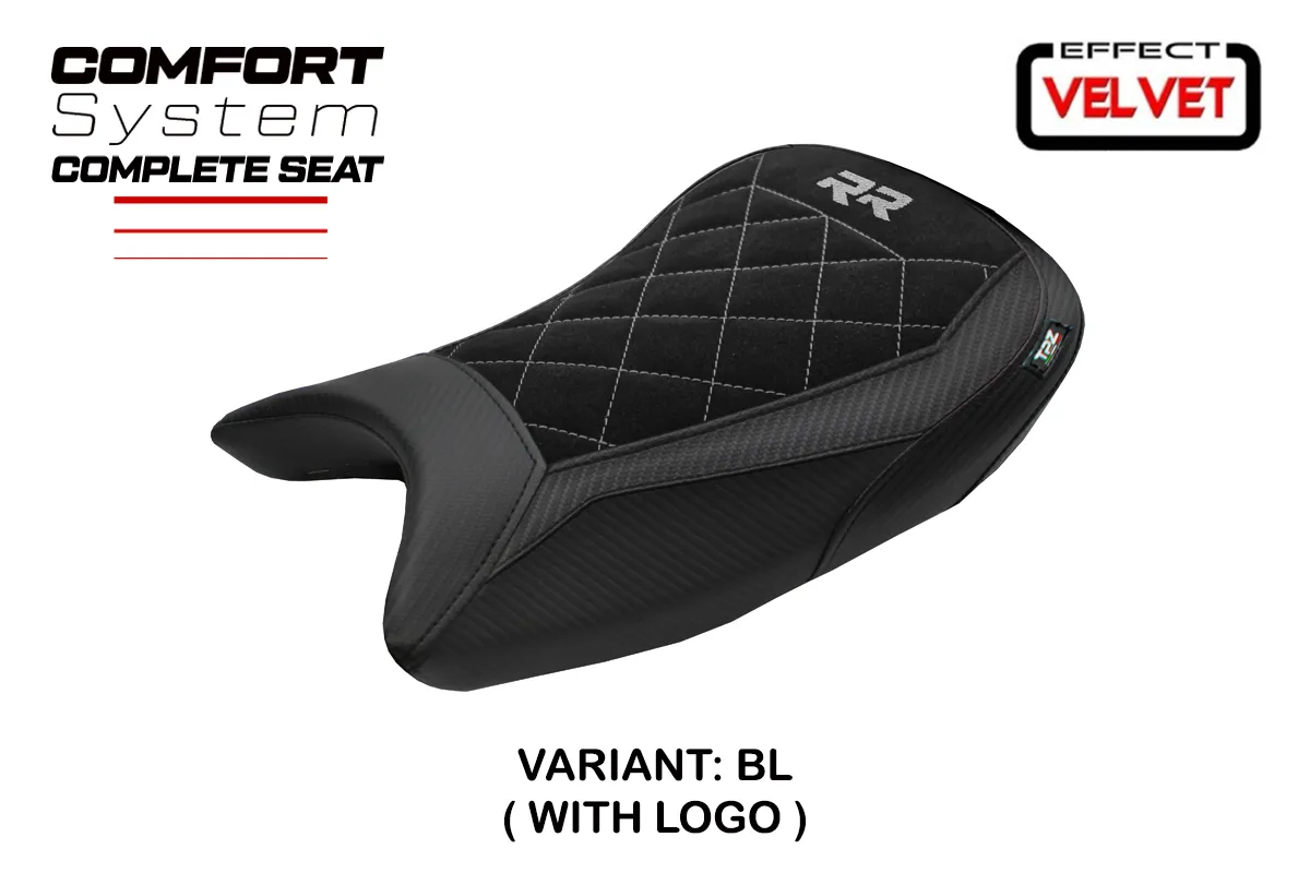 Komplette Sitzbank kompatibel - BMW S 1000 RR 2019-2026 - mod Varel Velvet Comfort System – BL (schwarz)