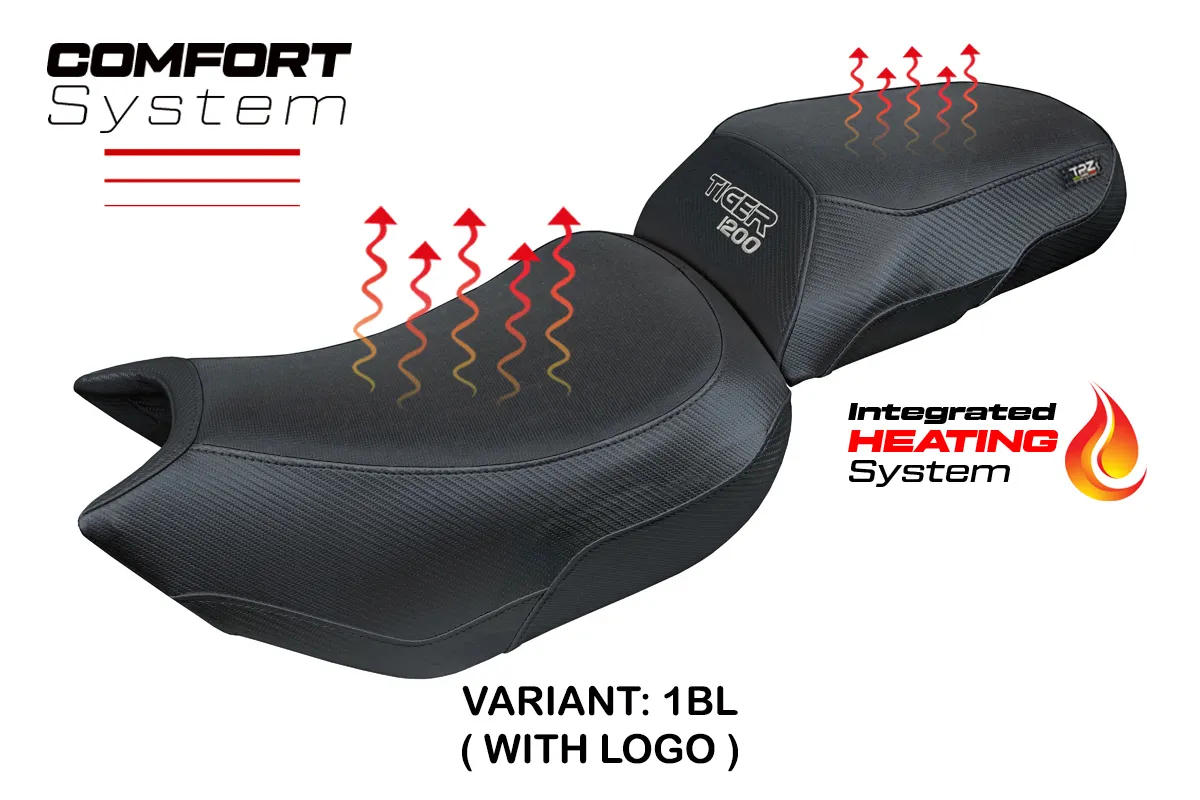 Sitzbezug kompatibel - Triumph Tiger 1200 2022-2026 - mod Heating Comfort System – 1BL (schwarz)