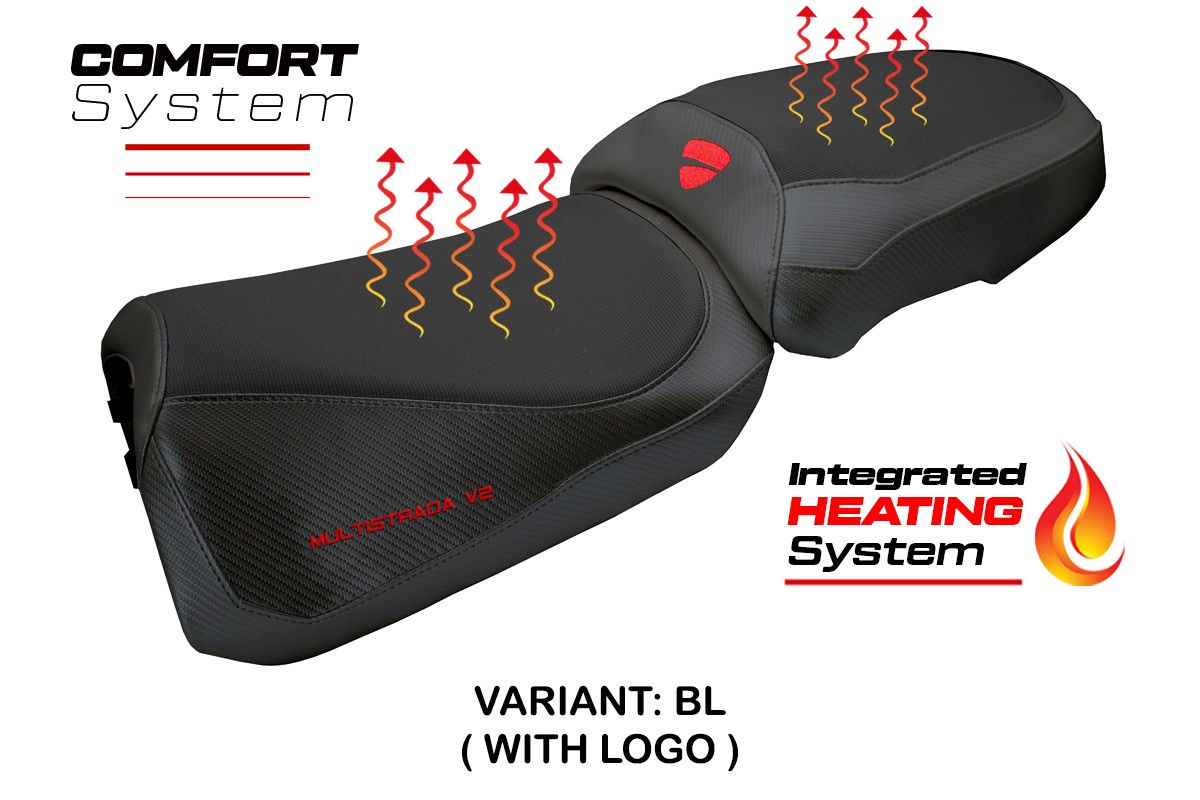 Sitzbezug kompatibel - Ducati Multistrada V2 2025-2026 - mod Aura Heating Comfort System – BL (schwarz)