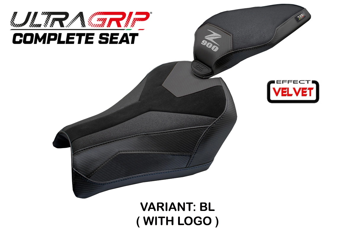 Komplette Sitzbank kompatibel - Kawasaki Z 900 2025-2026 - mod Kimiko Ultragrip Velvet - Standard – BL (schwarz)