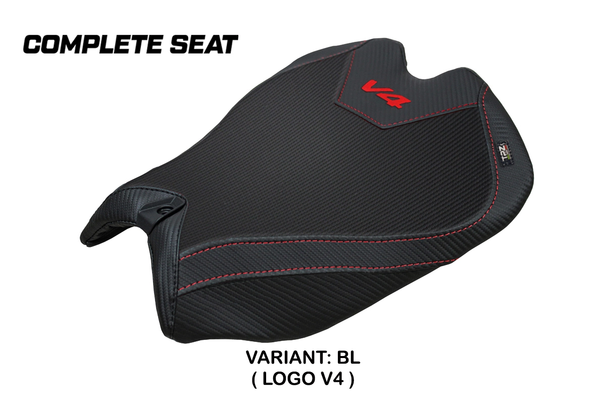 Komplette Sitzbank kompatibel - Ducati Panigale V4 2025-2026 - mod Pavia – BL (schwarz)