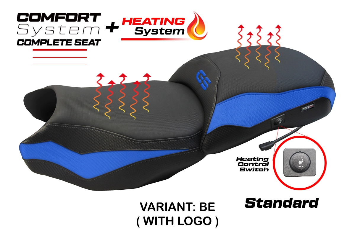 Komplette Sitzbank kompatibel - BMW R 1250 GS 2019-2023 - mod Paphos Heating Comfort System - Standard – BE (blau)