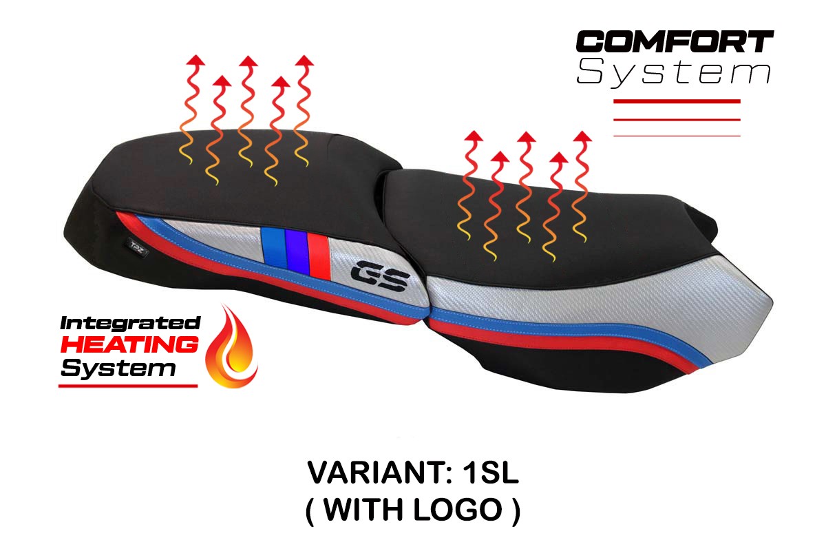 Sitzbezug kompatibel - BMW R 1200 GS Adventure 2013 - 2018 - mod Heating Comfort System – 1SL (silber)