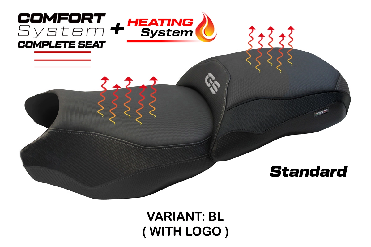 Komplette Sitzbank kompatibel - BMW R 1200 GS 2013-2018 - mod Mainz Heating Comfort System - Standard – BL (schwarz)