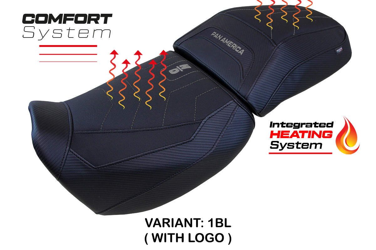Sitzbezug kompatibel - Harley Davidson Pan America 2021-2026 - heating Comfort System – 1BL (schwarz)