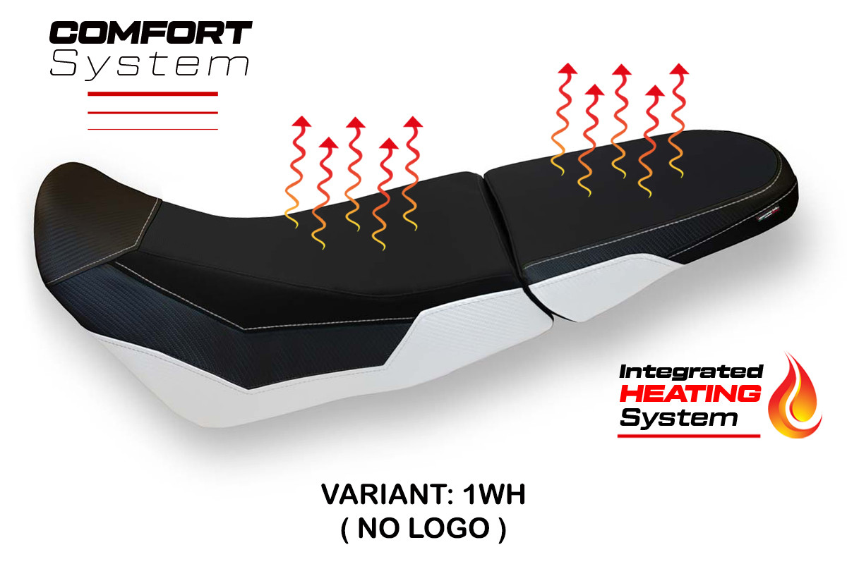 Sitzbezug kompatibel - Honda Africa Twin 1000 Adventure 2018 - 2019 - heating Comfort System – 1WH (weiß)