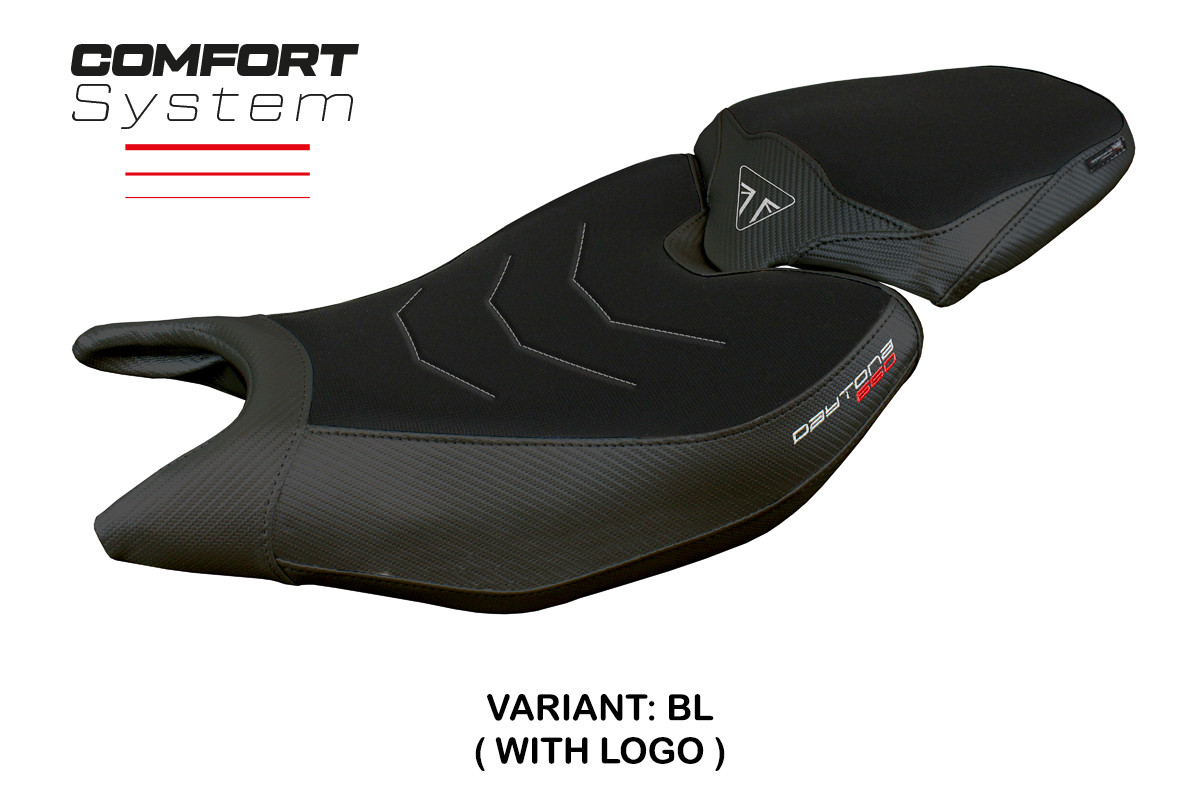 Sitzbezug für Triumph Daytona 660  2024-2026 - mod Reims Comfort System – BL (schwarz)