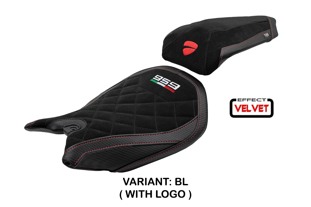 Sitzbezug für Ducati Panigale 959 2016-2018 - mod Noci Velvet Special Edition – BL (schwarz)