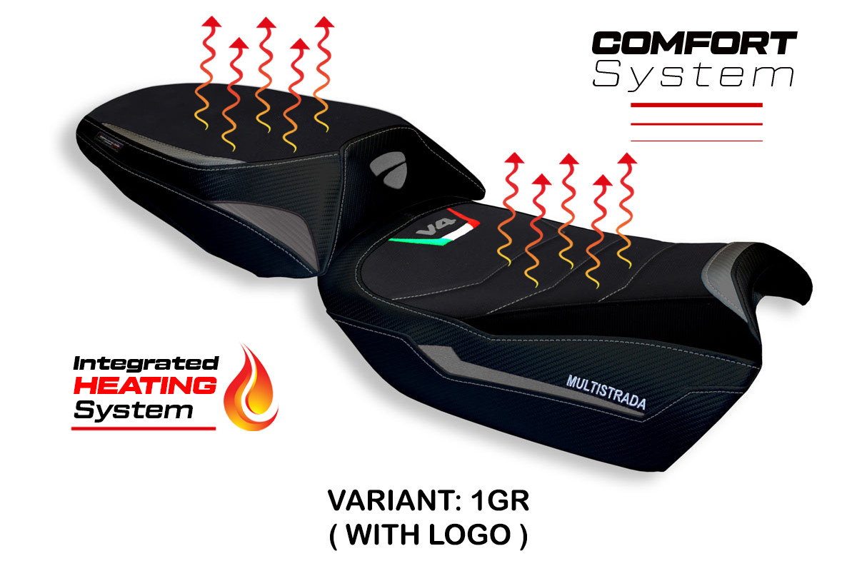 Sitzbezug kompatibel - Ducati Multistrada V4 2021-2026 - mod Heating Comfort System – 1GR (grau)