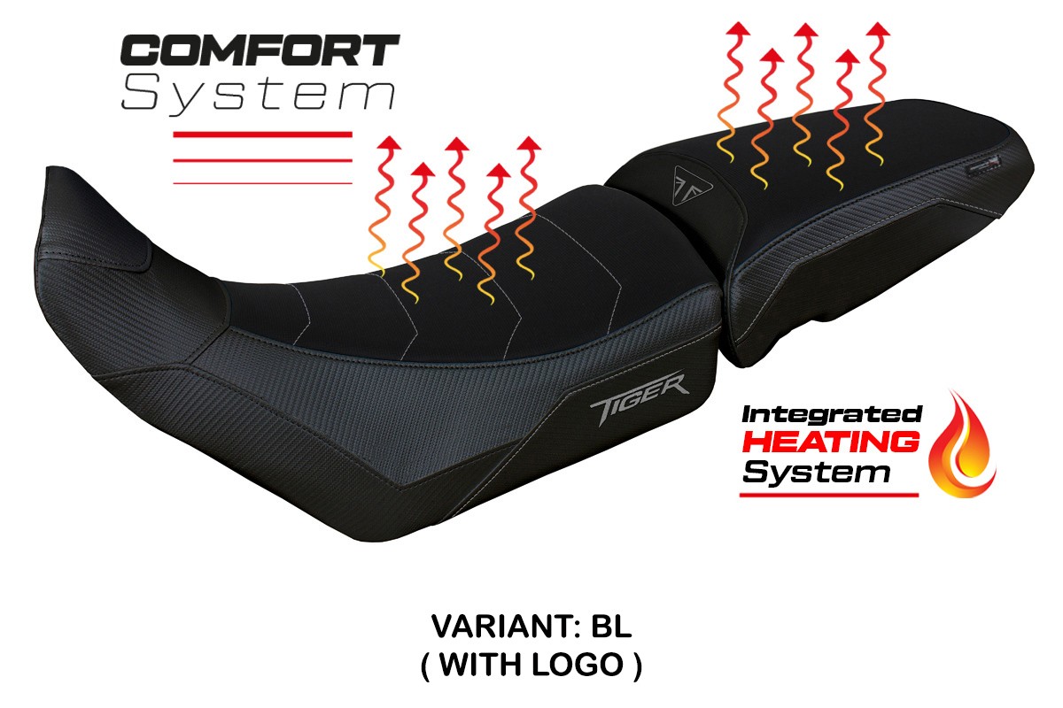 Sitzbezug kompatibel - Triumph Tiger 850 Sport 2021 - 2025 - mod Heating Comfort System – BL (schwarz)
