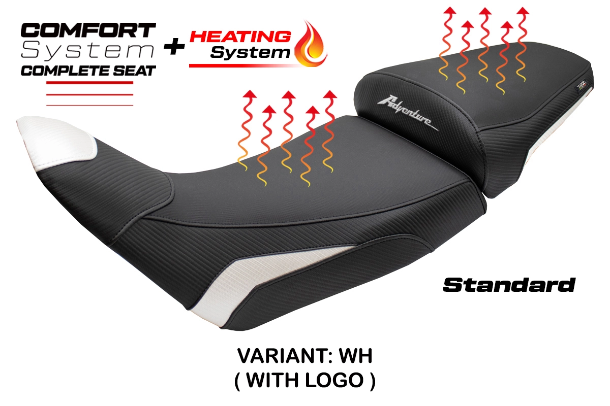 Komplette Sitzbank kompatibel - Honda Africa Twin 1100 2020-2026 - mod Asmara Heating Comfort System - Standard – WH (weiß)