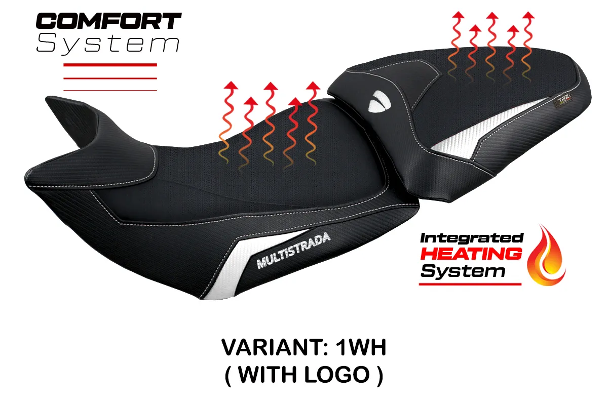 Sitzbezug kompatibel - Ducati Multistrada 1200-1260 2015 - 2020 - mod Heating Comfort System – 1WH (weiß)