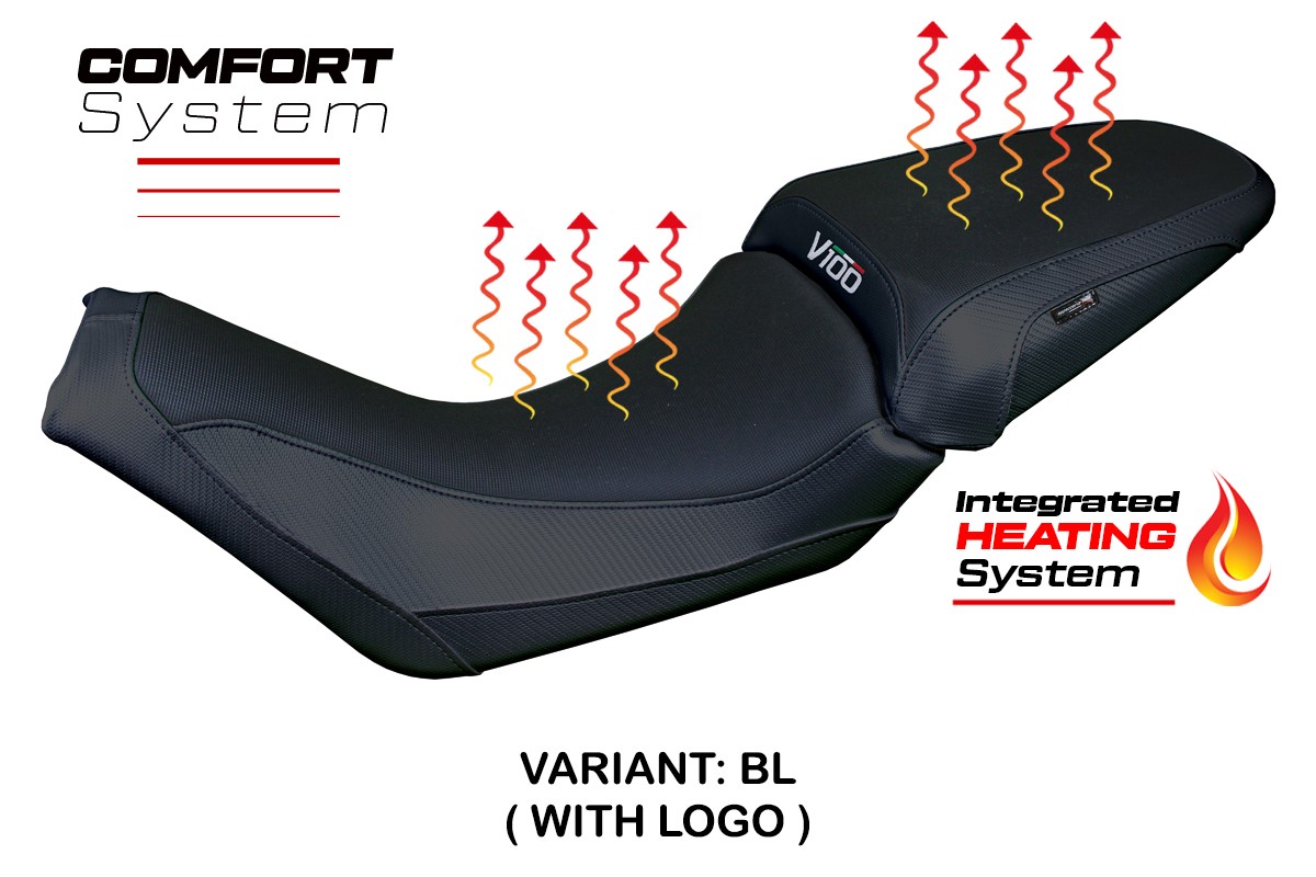 Sitzbezug kompatibel - Moto Guzzi V100 Mandello 2022-2026 - mod Heating Comfort System – BL (schwarz)