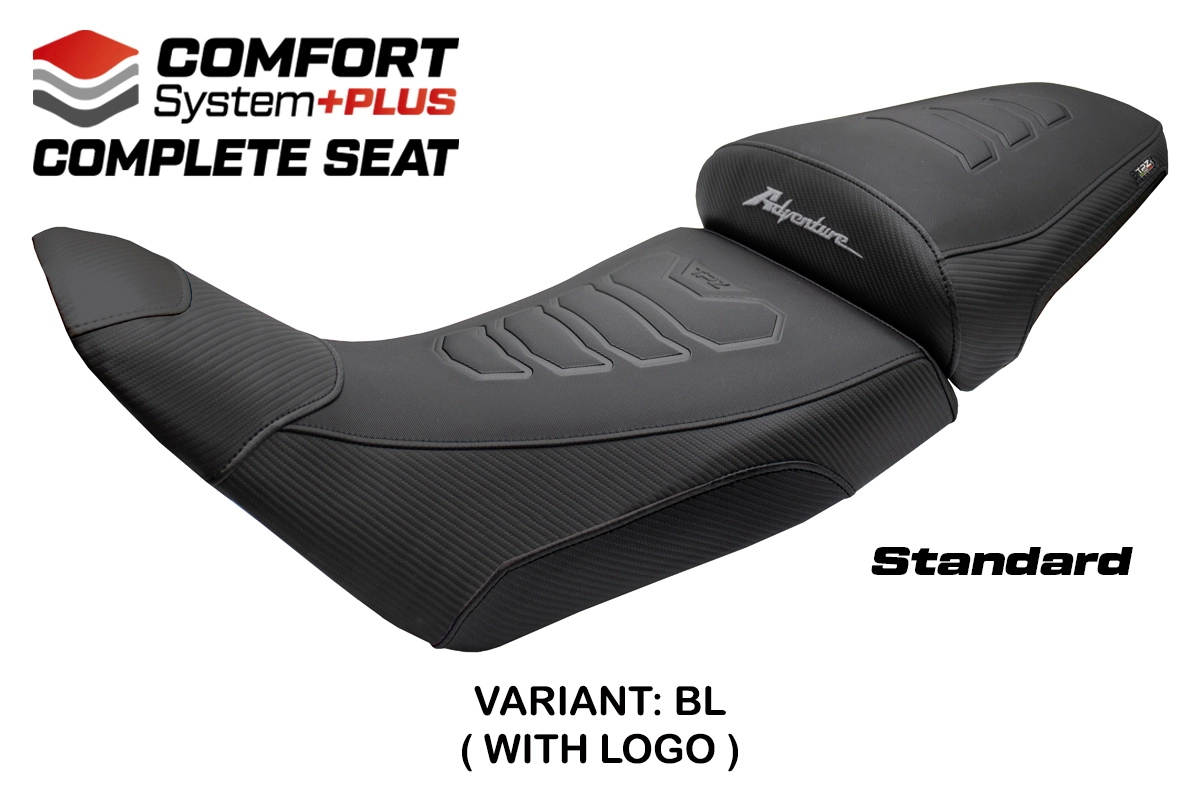 Komplette Sitzbank kompatibel - Honda Africa Twin 1100 2020-2026 - mod Asmara Comfort System Plus - Standard – BL (schwarz)
