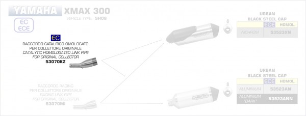 Arrow Verbindungsrohr mit Kat YAMAHA X-MAX 30017