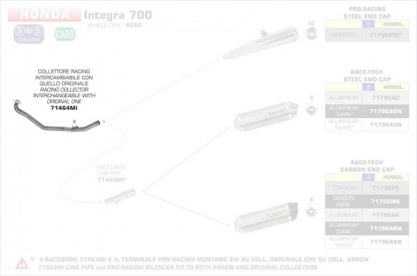 Arrow Racing Krümmer Honda NC 750 S 16-18