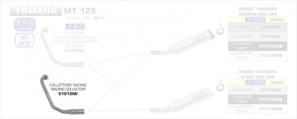 Arrow Racing Krümmer Yamaha MT 125 14-19