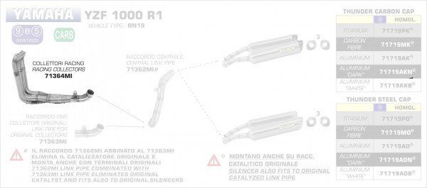 71364MI-Arrow Racing Krümmer Yamaha YZF 1000 R1 07-08