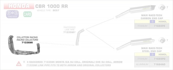 Arrow Racing Krümmer Honda CBR 1000 RR 06-07