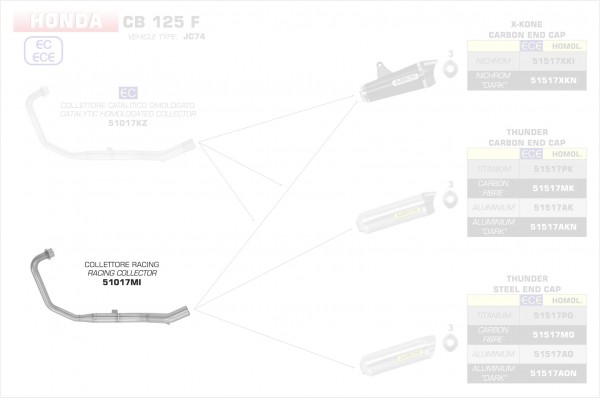 Arrow Racing Krümmer Honda CB 125 F 17-19