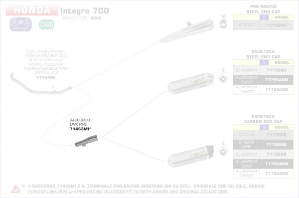 71463MI-Arrow Zwischenrohr Honda NC 750 16-21