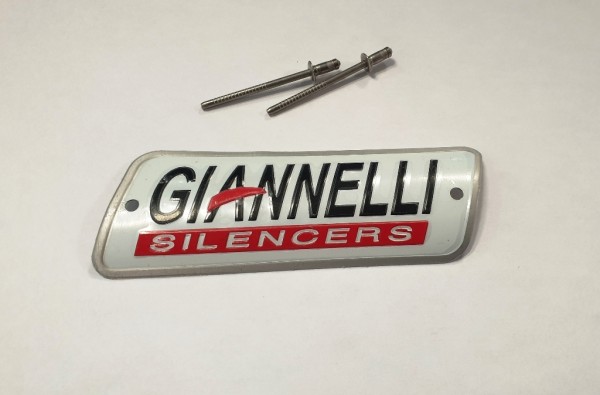 Giannelli Ersatzteil Metallschild Giannelli mit Nieten